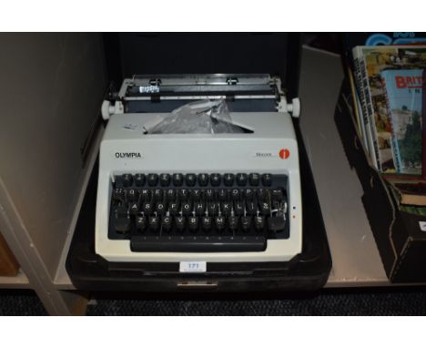 A vintage Olympia typewriter.