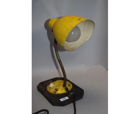 A min century industrial work light with yellow paint work
Cable removed