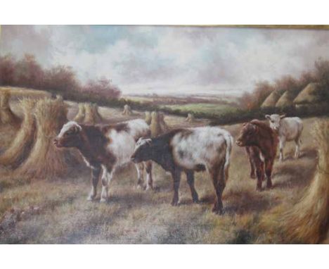 FRANK BENNETT,
CATTLE AT HARVEST TIME
giclee print
Framed