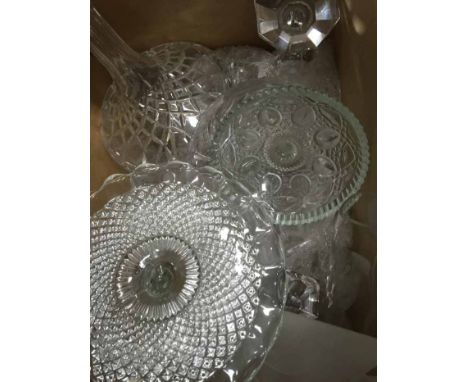 MIXED LOT OF GLASS AND CRYSTAL
including a cake stand, ship's decanter, etc 