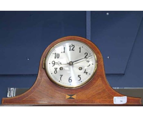 INLAID STRIKING MANTEL CLOCK