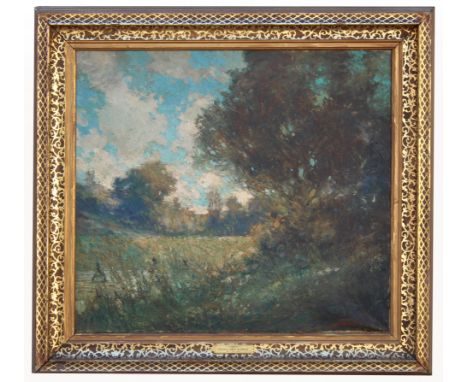 George Ames Aldrich (Indiana, Illinois, Massachusetts, 1872 - 1941) Landscape painting titled, "Summer". Signed lower right. 