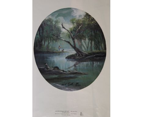 "Along Peace River" Florida, Robert Butler Print done exclusively for The Children's Home Society, Rose Keller Division. Depi