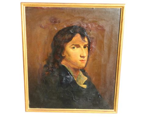 European School, 19th C. Portrait of a Gentleman. Possibly Napoleon. Oil on Canvas. Appears to be unsigned. Sight Size: 21 x 