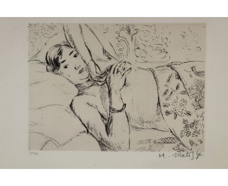Matisse, Pencil Signed Lithograph of a Woman. Pencil signed "H. Matisse" lower right. Numbered (2/100) lower left. Image Size