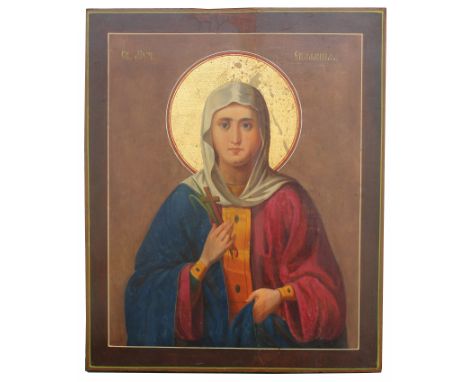 Exhibited Russian Icon,"The Martyr Eulampia". Eulampia (Evlampiia) was martyred with her brother Eulampius sometime between 3