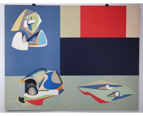 Jean Helion, (French, 1904-1987) Composition. Color Lithograph. Pencil signed lower right. Pencil numbered (6/150) lower left