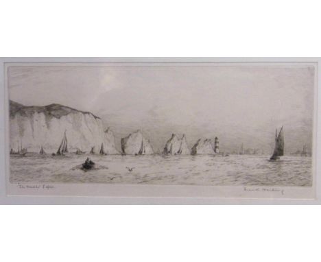 *Harding (Frank, late 19th/early 20th century). 'The Needles' I of W, etching, signed and captioned in pencil to lower margin