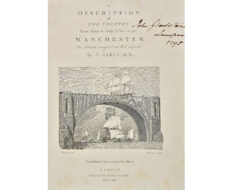 Aikin (J.). A Description of the Country from Thirty to Forty Miles round Manchester, John Stockdale, 1795, engraved allegori