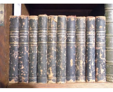 Boswell (James). The Life of Samuel Johnson, 10 volumes, John Murray, 1835, engraved frontispiece and titles to each, a few p