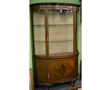 A 1920's/30's glazed mahogany bow fronted display cabinet 