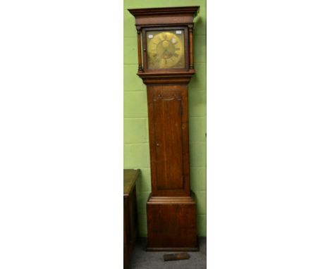 An oak cased thirty hour longcase clock, square brass dial signed William Porthouse, Penrith, circa 1770