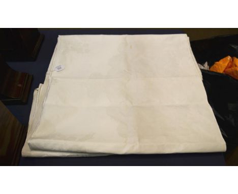 A 'Crimean Hero' banqueting cloth, circa 1857, a linen damask cloth woven to commemorate victory in the Crimean War,  edged w