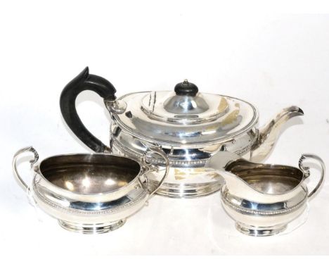 A three piece silver tea service by Charles Clement Pilling, Sheffield 1930, 35.4ozt (3)