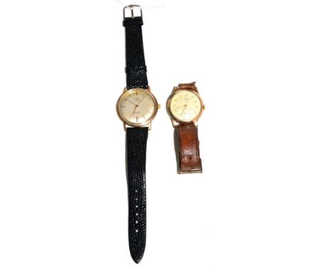 A 9 carat gold Rotary wristwatch and a 9 carat gold Trojan wristwatch (2) 