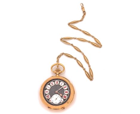 ANONYMETRAVAIL SUISSEDEBUT XXèmeMontre de poche en or jaune 18K à répétitions.BOÎTIER : lisse, glissière pour le déclenchemen