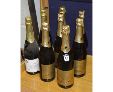 Eight bottles of vintage Champagne/sparkling wine, to include five bottles of Coteaux Champenois Heidsieck and Co Monopole, R