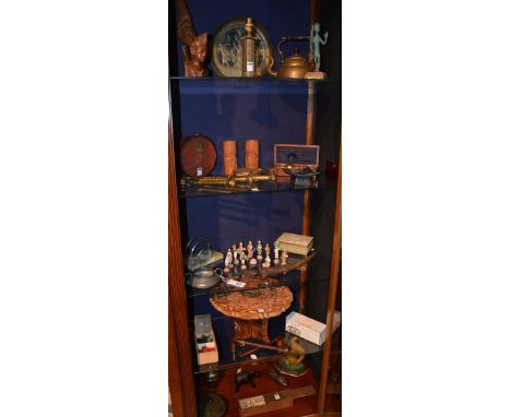 A quantity of collectables, to include an onyx box and letter rack, Sikes's Hydrometer set in original wooden box, Eastern ca