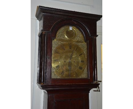 A George III mahogany longcase clock by Dan Brown Glasgow, the brass dial with Roman and Arabic numerals, subsidiary seconds 