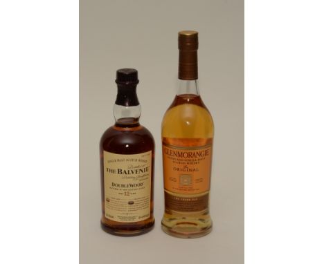 The Balvenie Doublewood 12 year old single malt scotch whisky, 70cl, 40% vol, tubed, also with Glenmorangie 10 years old orig
