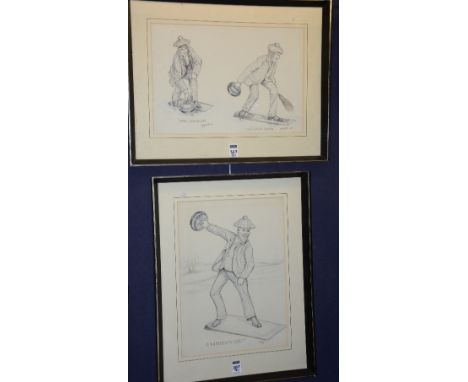 E.C Bone
'Curling'
Pair of pen & ink drawings, signed and dated 1883 lower right, 38 x 26cm & 26 x 37cm (2)