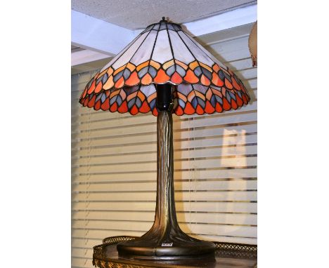 A Tiffany style table lamp with shade, 65cm high
