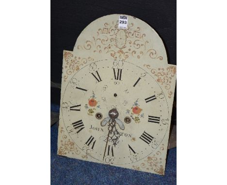 A George III painted longcase clock dial and movement by John Alston Leith, with Roman and Arabic numerals, subsidiary second