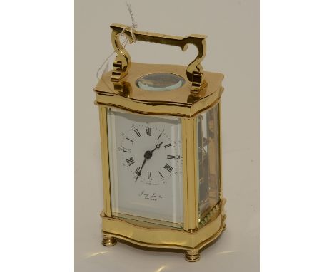 A brass carriage clock by Jessop Jewellers Glenrothes, with thirteen jewel movement, 16cm high