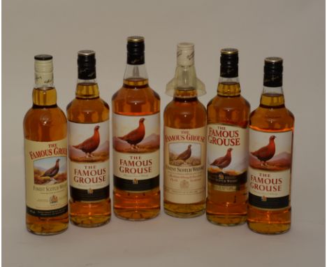 Five bottles of The Famous Grouse finest scotch whisky, 70cl, 40% vol, one 1 litre, 40% vol, one boxed, also with The Famous 