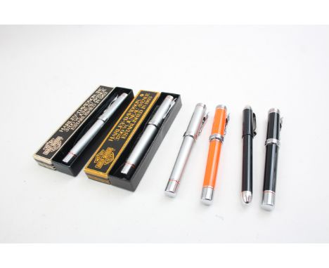 6 x Assorted HARLEY DAVIDSON Advertising Fountain Pens Inc Steel Nibs, Boxed Etc 665067