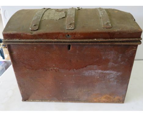Vintage metal chest 16" tall 20" long and 15" deep.