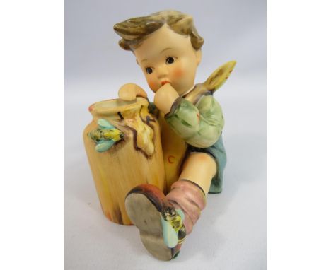 Goebel Hummel Exclusive edition 15 year club membership figurine "Honey Lover" 312/I, approx 9.5cm tall.