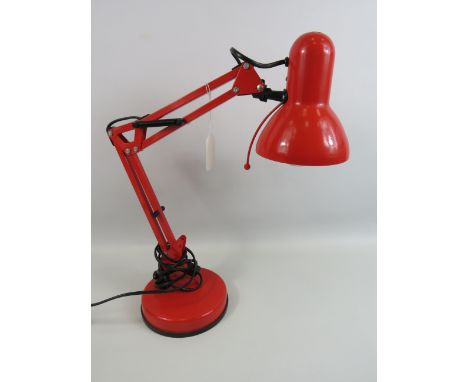 Dunelem red metal angle poise lamp.