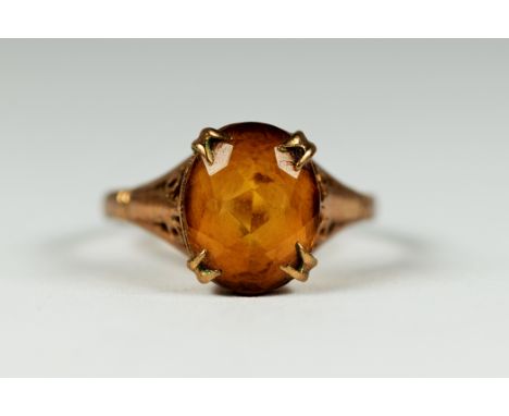 9ct gold vintage citrine dress ring (1.9g)     2041056