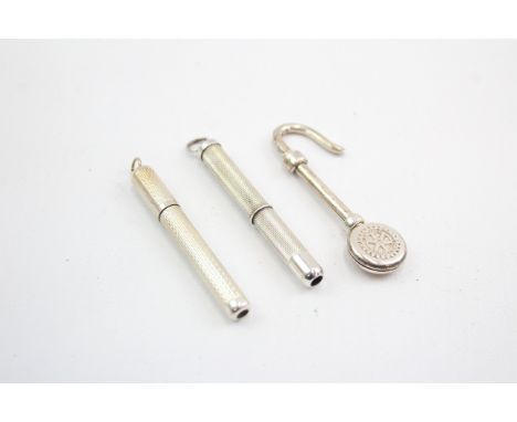 3 x Assorted Vintage Hallmarked .925 STERLING SILVER Napkin Clip &amp; Toothpick 20g 667026