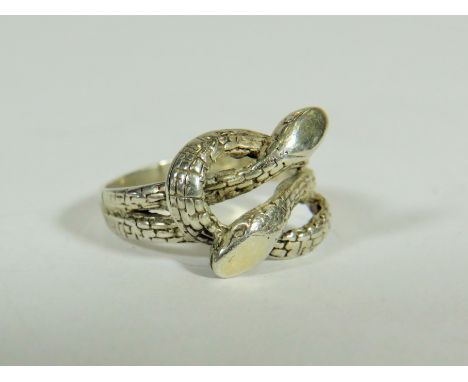 925 Sterling Silver Snake ring.  Finger size J-5