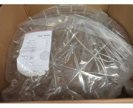 Modern and stylish Starburst Ceiling lamp with a Geodetic design which forms to a globe.   In original box and completely as 