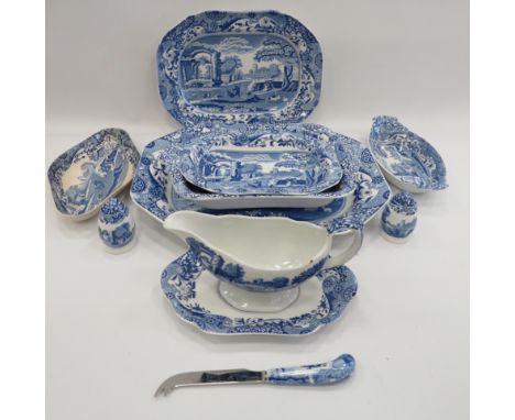 11 Pieces of Spode Blue Italian, Serving dishes / plates, cruet set etc.