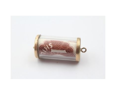 9ct Gold set Vintage Ten Shilling note charm 3.6g&nbsp; 742851