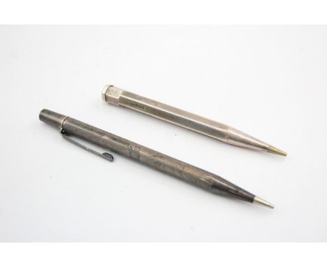 2 x Assorted Vintage Hallmarked .925 STERLING SILVER Pencils Inc Propelling 38g 666017