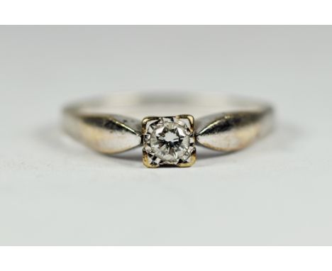 9ct white gold diamond illusion setting solitaire ring (2.4g)     2041041