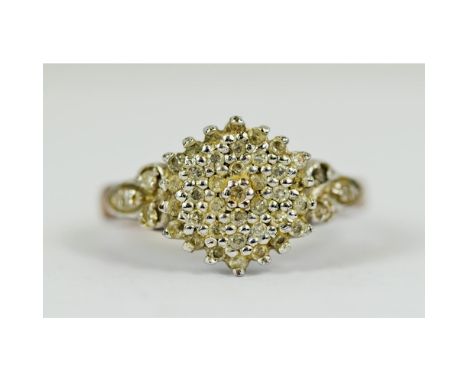 9ct Gold Vintage Diamond set cluster ring 3.4g&nbsp;&nbsp; 742832