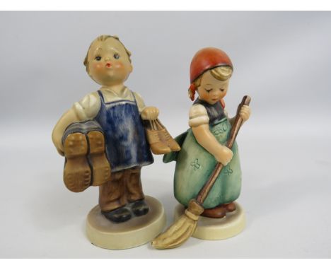Two Goebel Hummel Figurines "Boots" Tmk3, 13cm " Little sweeper" Tmk3, 12cm. 