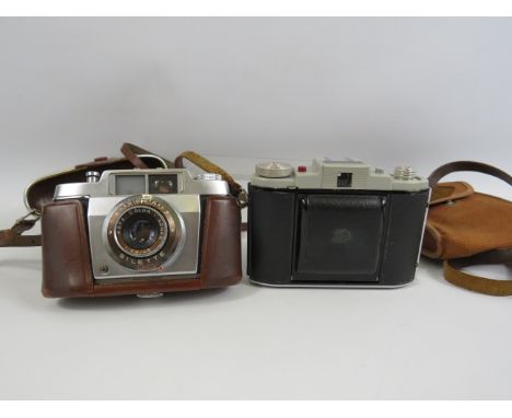Vintage Kodak 66 model 3 camera and a Silette pronto German camera.