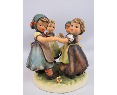 Rare large Goebel group figurine "Ring around the roses", comes with the box, approx 19cm tall.