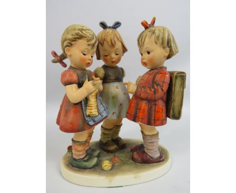 Goebel Hummel group figurine "School Girls"  Tmk4 177/I, approx 19cm tall (very minor chip to the base see pics)