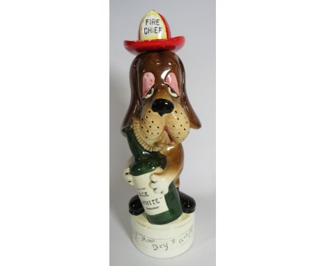 Vintage retro Basset hound dog ceramic decanter approx 12" tall.