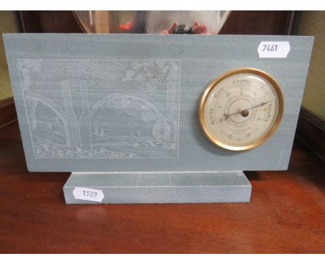 Attractive slate mantle barometer. See photos. S2