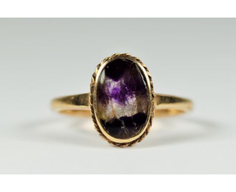 9ct gold vintage blue john dress ring (2.4g)     2045403