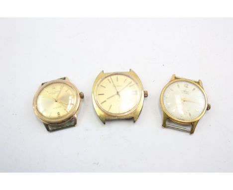 3 x Vintage Gents WRISTWATCH HEADS Handwind / Automatic Inc. PAUL JOBIN Etc. 974637